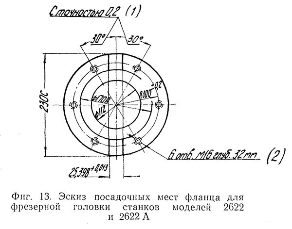 2622, 2622А Фланець для фрезерної головки горизонтально-розточувального верстата